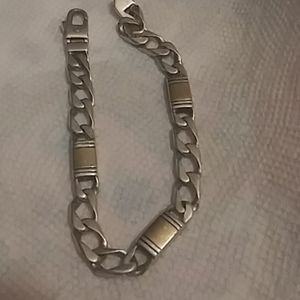 13 grams sterling silver and gold filled mens brac